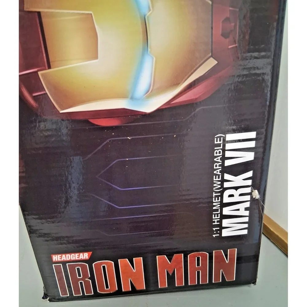 Iron Man Mark VII Headgear 1:1 Helmet LED Eyes Gold CG7248 Wearable New in Box